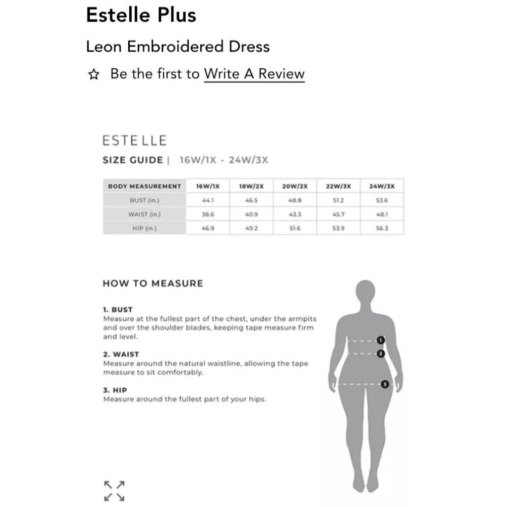 Estelle Plus Leon Embroidered Dress Size 18 W - Picture 9 of 9